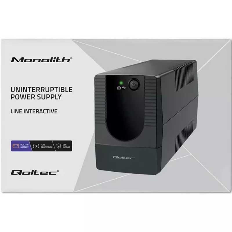 Qoltec 53774 zasilacz awaryjny (UPS) Line-Interactive 1 kVA 600 W 1 gniazdo AC