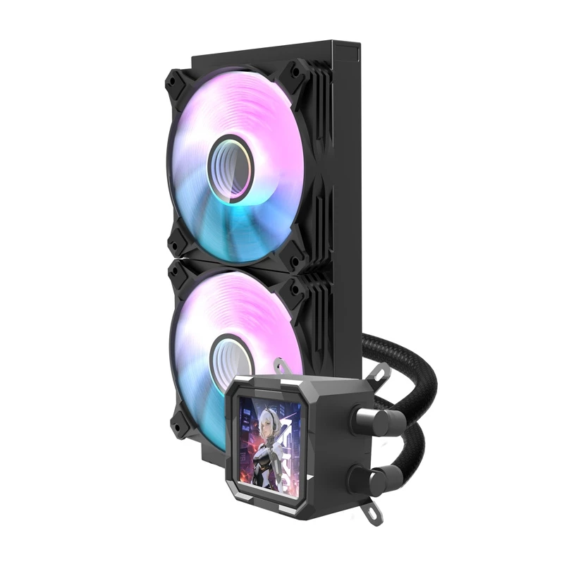 Wielofunkcyjny chłodnica cieczy CPU Darkflash DV240S, wentylatory 120 mm, Czarny, obsługuje gniazda LGA1700/AM5 i inne