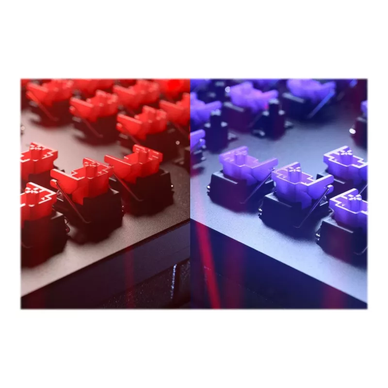 Przewodowa klawiatura gamingowa Razer Huntsman V2 — klikające przełączniki optyczne fioletowy, podświetlenie RGB LED
