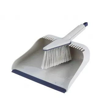 Zestaw szufelka i szczotka Beldray LA032760PEU7 Deep Clean Design, kompaktowa ręczna miotła z kątowym włosiem i dopasowaną szufelką