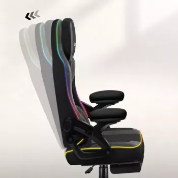 Fotel gamingowy huzaro HZ-FORCE 4.6 RGB Czarny Mesh — ergonomiczny, regulacja wysokości, podświetlenie RGB, tapicerka materiałowa, maks. 130 kg