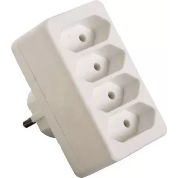 Listwa zasilająca AS Schwabe 48411 — 4 gniazda, kabel 1,5 m, biała