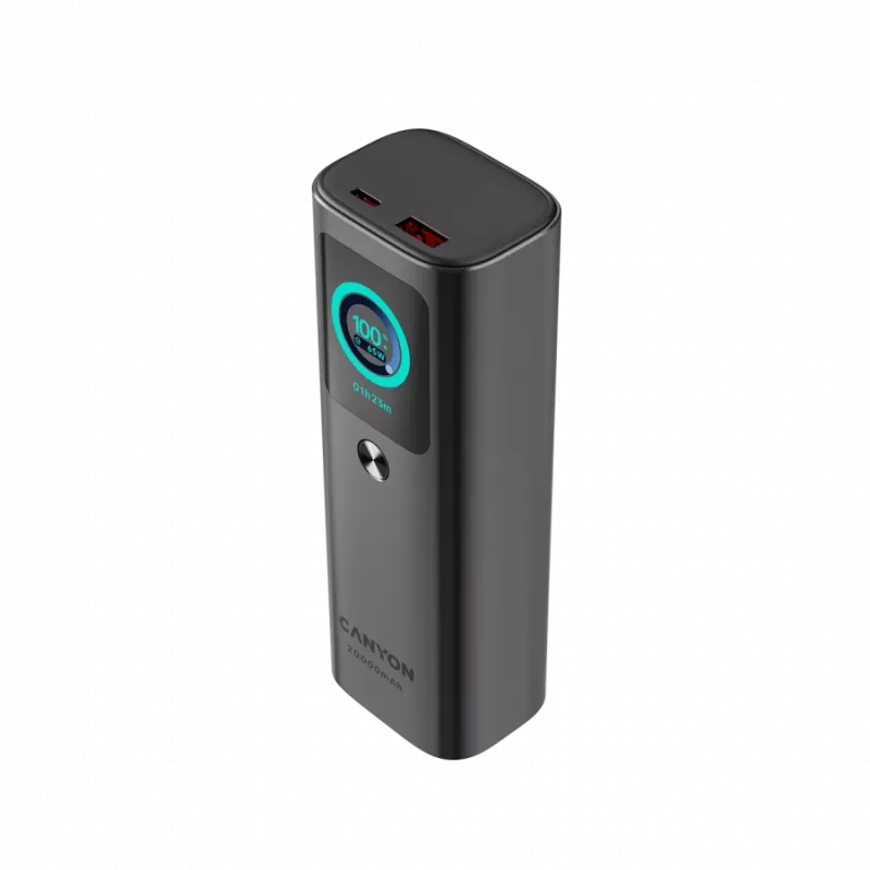 CANYON Powerbank z wbudowanym kablem OnPower 265 20000mAh 165W Aluminium Ciemnoszary