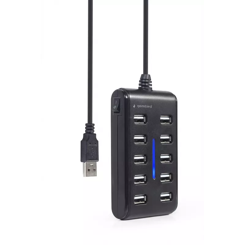 Koncentrator USB Gembird UHB-U2P10P-01 — 10-portowy hub USB 2.0