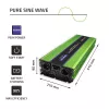 Przetwornica samochodowa Qoltec Monolith 6000 W Zielona 12 V
