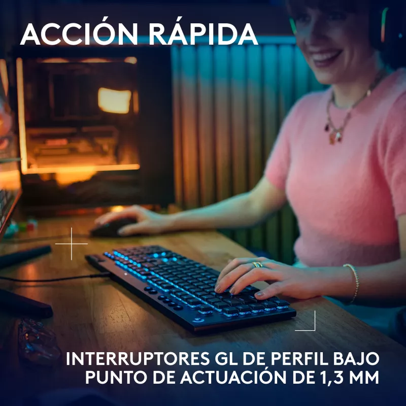 Przewodowa mechaniczna klawiatura gamingowa Logitech G915 X Czarna z podświetleniem RGB