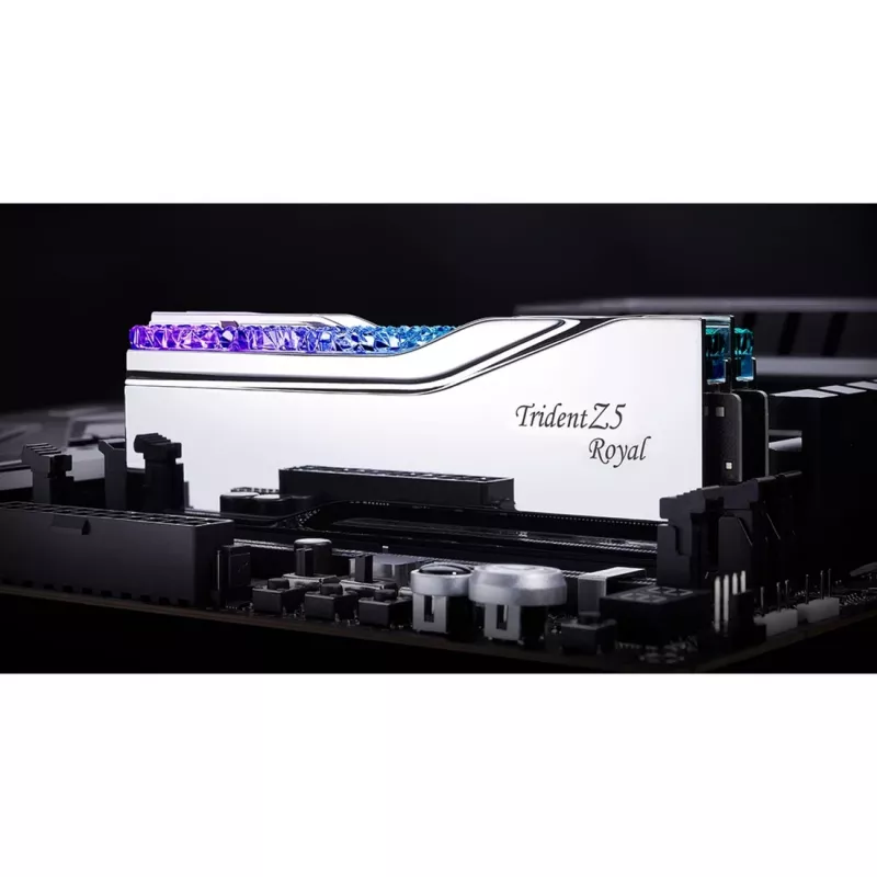 DIMM 32 GB DDR5-6000, Arbeitsspeicher silber, F5-6000J2836G16GX2-TR5S, Trident Z5 Royal RGB Silver, INTEL XMP