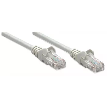 Kabel krosowy sieciowy Intellinet, Kat.6, 0,5 m, szary, CCA, U/UTP, PVC, RJ45, pozłacane styki, zabezpieczenie przed zaczepianiem, odciążka, dożywotnia gwarancja