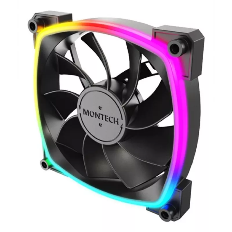 Wentylator do obudowy komputerowej Montech RX120 PWM 12 cm Czarny 3 szt.