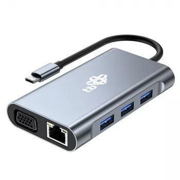 HUB 8w1 Adapter USB C HDMI x2 USB VGA RJ45 PD