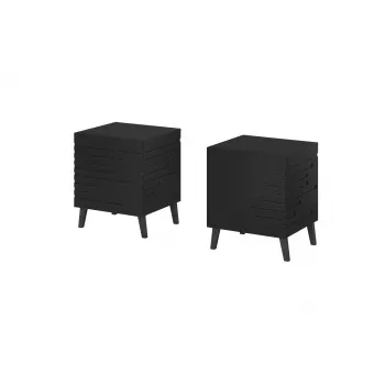 Szafka nocna cama meble NOVA 44x40x52 cm matowy czarny — 1 szuflada, rama 16 mm