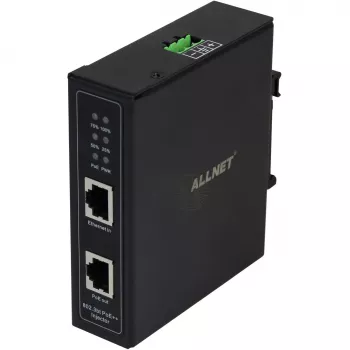 Iniektor PoE ALLNET ALL-PI2014-I-BT90 90W Gigabit przemysłowy, obudowa metalowa DIN