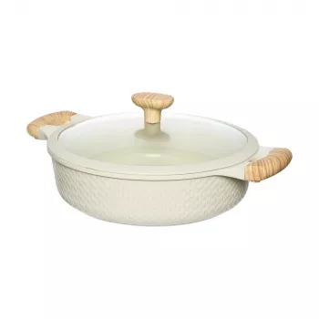 Płaski garnek D28cm 4.1L/beżowy