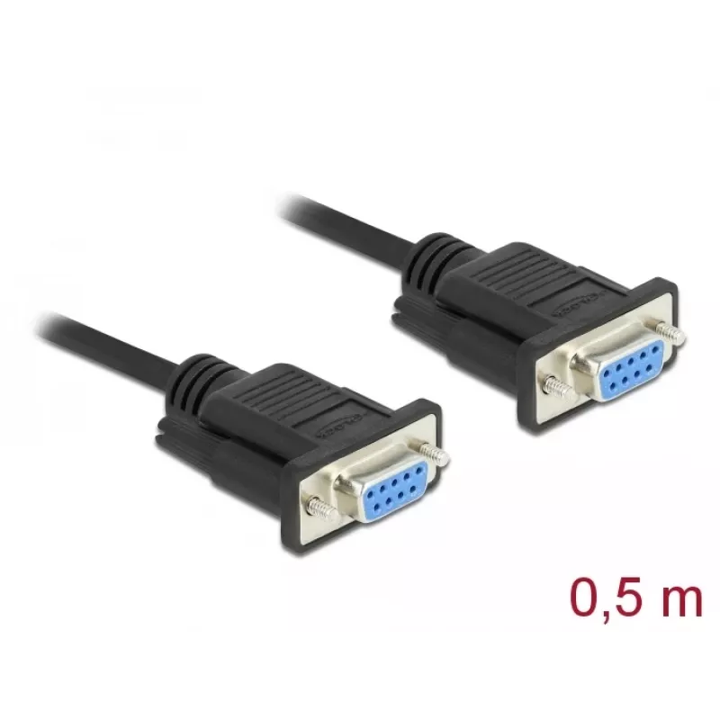 Kabel szeregowy DeLOCK 86614 Czarny 0,5m RS-232