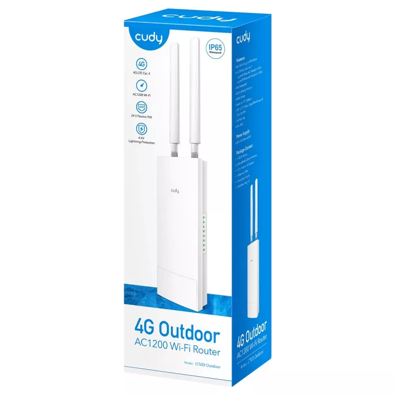 Router bezprzewodowy Cudy LT500 Fast Ethernet Dual-band (2,4 GHz / 5 GHz) 4G Biały