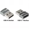 Good Connections Adapter USB 2.0 Plug A na gniazdo USB-C, szara obudowa aluminiowa (USB-AD203)