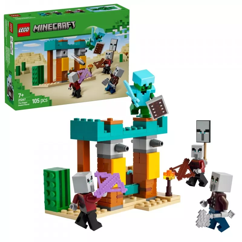Zestaw konstrukcyjny LEGO The Illager Desert Patrol 21267 – zestaw Minecraft, 105 elementów, 4 minifigurki, 80×60×110 mm