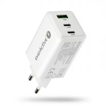 Ładowarka sieciowa everActive SQ-655Q 65W, 1×USB-A + 2×USB-C szybkie ładowanie