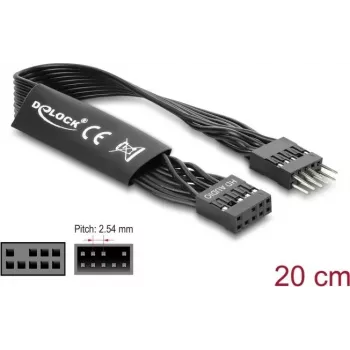Kabel równoległy DELOCK 86049, 9-pinowy do 9-pinowego, długość 0,2 m, czarny