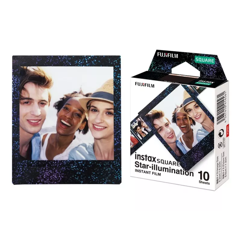 Fujifilm | Instax Square Star Illumination Film natychmiastowy (10 szt.) | 86 x 72 mm | Rozmiar wydruku: 86mm x 72mm, Rozmiar obrazu: 62mm x 62mm | Ilość 10