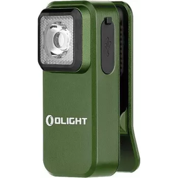 olight OCLIP zielona lampka LED z klipsem z dwoma źródłami światła, wielofunkcyjna (model 12972)