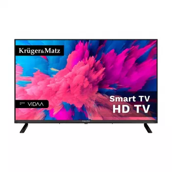 TV Krüger&Matz KM0232-V3 32 cale (81,3 cm) HD Smart TV, DLED, 1366×768, Wi‑Fi, 3×HDMI, 2×USB, 16 W, VESA 200×200, czarny