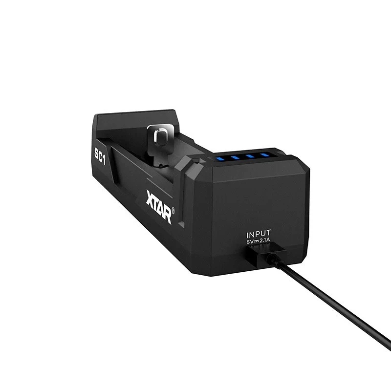 Ładowarka do akumulatorów XTAR SC1 jednotorowa USB‑C do ogniw Li‑ion 18650, 1‑komorowa, czarna