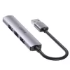 Unitek H1208A hub USB-A, 4 porty (1x USB-A 5 Gbps, 3x USB-A 2.0), aluminiowy, srebrny