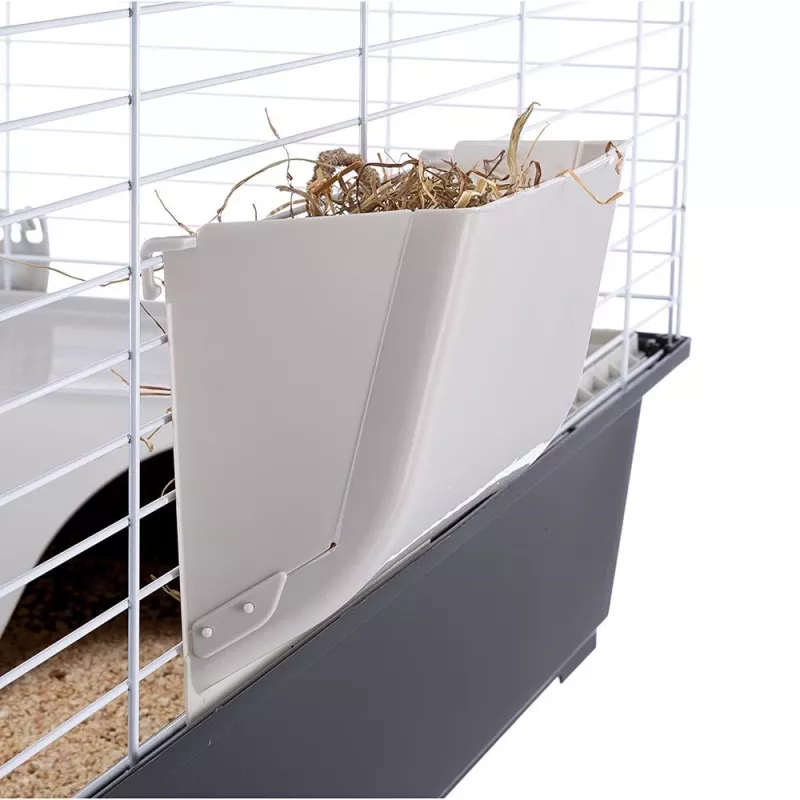 Klatka FERPLAST Casita 100 dla królików i świnek morskich, metal/tworzywo sztuczne, 960×570×560 mm, taupe/biały