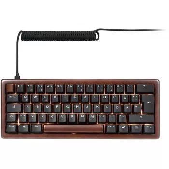 Klawiatura Sharkoon 100068100 biurowa USB QWERTZ niemiecka drewno 61 klawiszy RGB LED