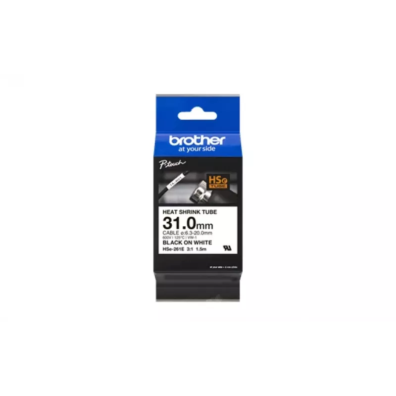 Taśma do drukarki Brother HSe-261E Czarna 3,1 cm x 1,5 m