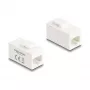 Moduł keystone DELOCK 90639 — płaska wkładka RJ-45, biały, 16,2×30×20,5 mm