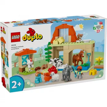 Zestaw konstrukcyjny LEGO DUPLO Opieka nad zwierzętami gospodarskimi 10416 — 74 elementy, 2 minifigurki, wiek 2+