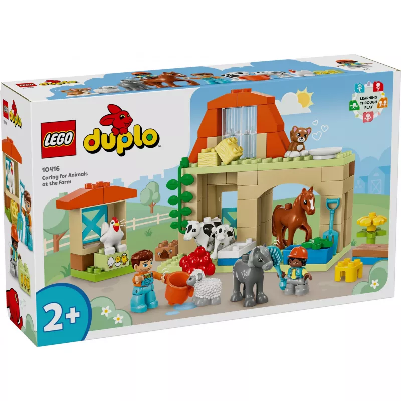 Zestaw konstrukcyjny LEGO DUPLO Opieka nad zwierzętami gospodarskimi 10416 — 74 elementy, 2 minifigurki, wiek 2+