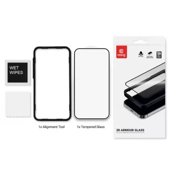 Szkło hartowane ochronne na ekran Crong 9H Full Glue do iPhone 16/15