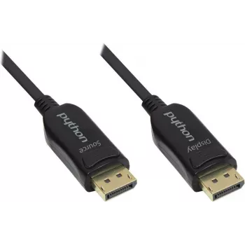 Optisches Hybrid DisplayPort 1.2 Connection Cable, 4K2K / UHD 60Hz, pozłacane wtyki i miedziane styki, czarny, 100m, seria PYTHON® (GC-M0180)