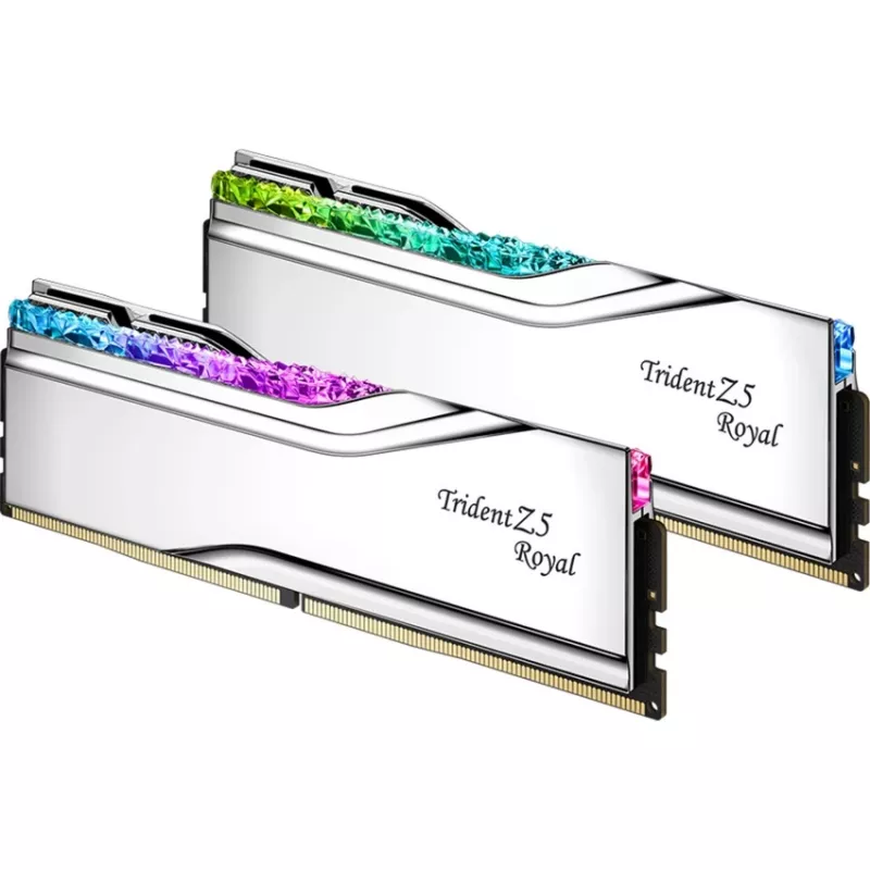DIMM 32 GB DDR5-6000, Arbeitsspeicher silber, F5-6000J2836G16GX2-TR5S, Trident Z5 Royal RGB Silver, INTEL XMP