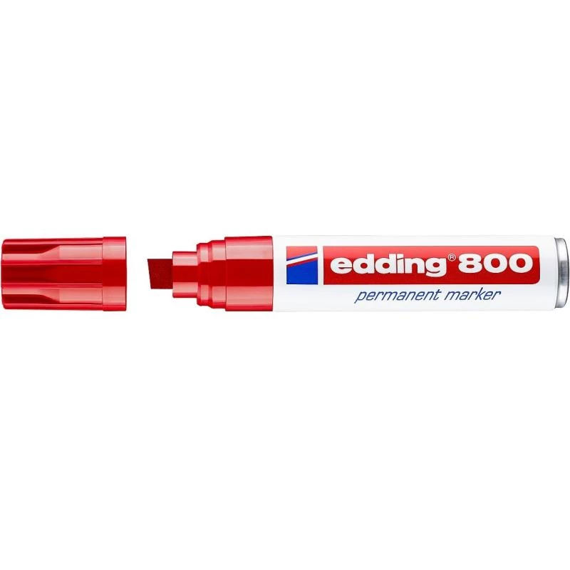 Marker Permanentny Edding 800 Z Końcówką Dłutową Czerwony