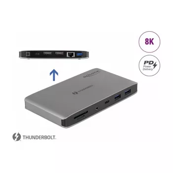 Stacja dokująca DeLOCK Thunderbolt 3 8K Dual DisplayPort USB LAN SD Audio PD 3.0