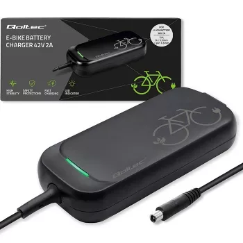 Ładowarka szybka Qoltec do hulajnogi/roweru elektrycznego XIAOMI 36V | 42V | 2A | 8.0*8.0mm+pin | wodoodporna + kabel zasilający