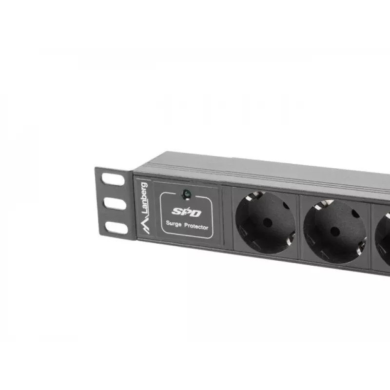 Lanberg PDU-03F-0200-BK Stromverteilereinheit (PDU) 1U Czarny 3 AC-Outputs (PDU-03E-0200-IEC-BK)