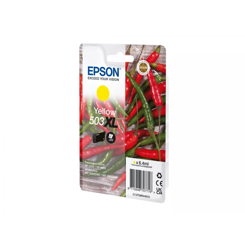 Wkład atramentowy Epson 503XL żółty, oryginalny wysoka (XL) wydajność, 6,4 ml, pojedyncze opakowanie