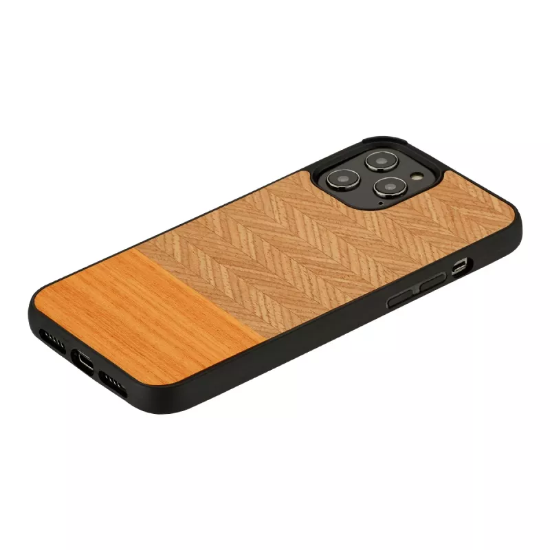 Etui ochronne Man and Wood do iPhone 12 Pro Max — herringbone arancia Czarny