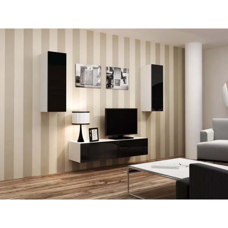 Cama stojak TV VIGO 140 30/140/40 biały/czarny połysk