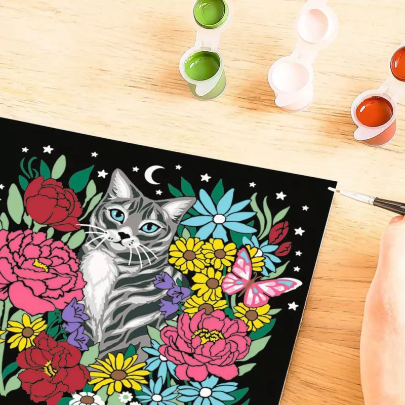 Zestaw do malowania po numerkach Ravensburger CreArt Pixie Cold Cat (model 25855) – zestaw do malowania na płótnie