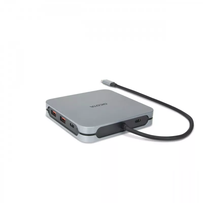 DICOTA D32057 USB Type-C Hub 10000 Mbit/s Srebrny