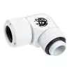 Złączka BitsPower BP-DWE90RMLA12 — mosiężna złączka kątowa 90°, biała, Ø 12 mm