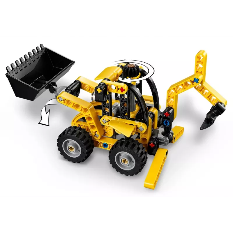 Zestaw konstrukcyjny LEGO Technic Ładowarka teleskopowa 42197 — przegubowe skrętne kierowanie, działająca ładowarka, 104 elementów, zalecany wiek 7+