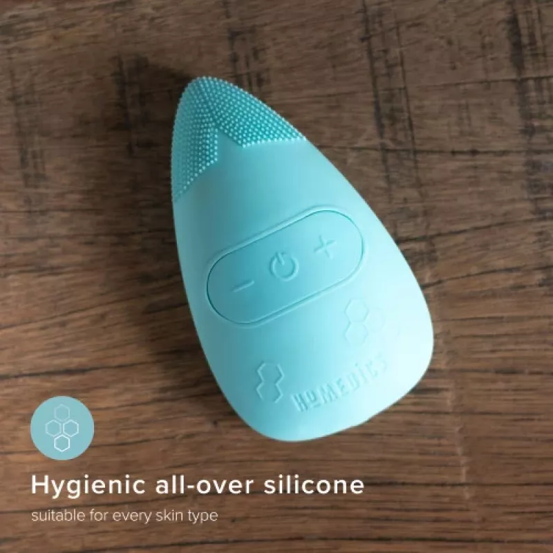 Szczoteczka do oczyszczania twarzy Homedics FAC-350-EUA Honeycomb Silicon, silikonowa głowica o strukturze plastra miodu do delikatnego oczyszczania