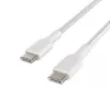 Kabel pleciony USB-C na USB-C 1m Biały